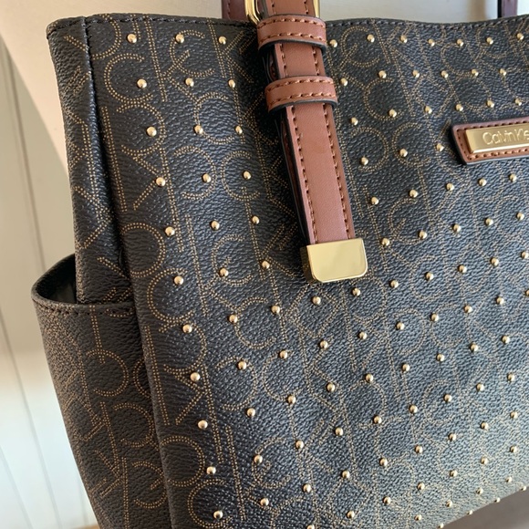 BNWOT Calvin Klein Gold Studded Purse - Picture 3 of 6